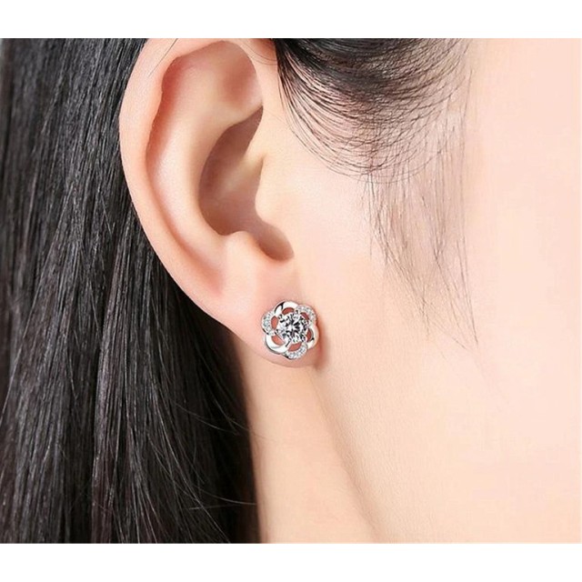 Uhani nerjaveče jeklo manjše rožice