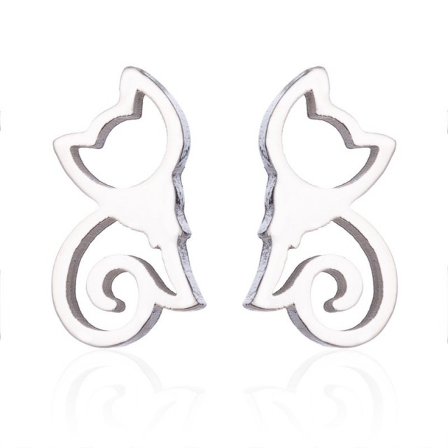 Verižica z uhančki v srebrni barvi, MUCKA