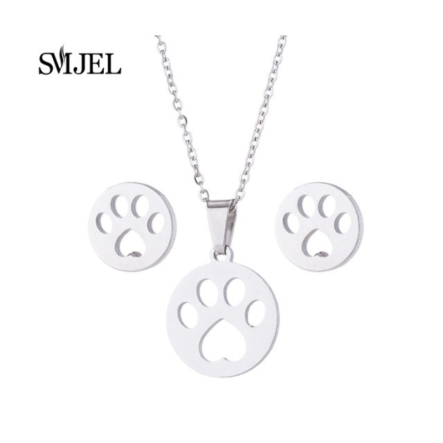 Komplet verižica z uhani tačke, 2 barvi 