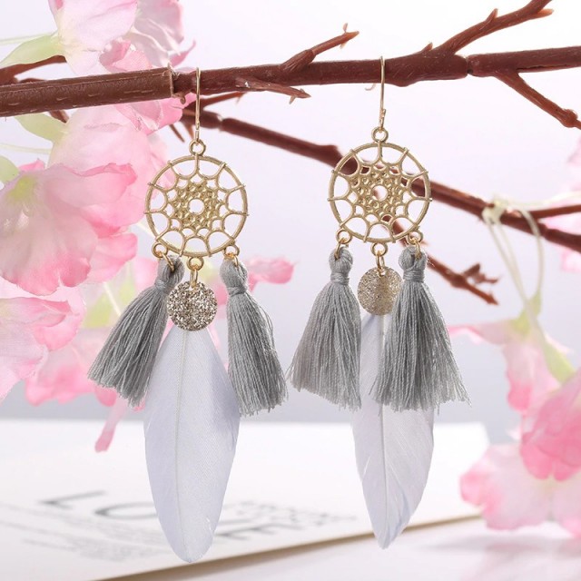 Uhani z lovilcem sanj, viseči, 4 barve