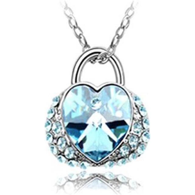Verižica kristalna modra srce