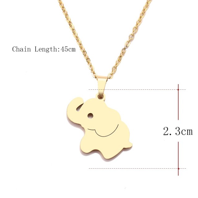 Verižica slonček iz nerjavečega jekla, srebrna