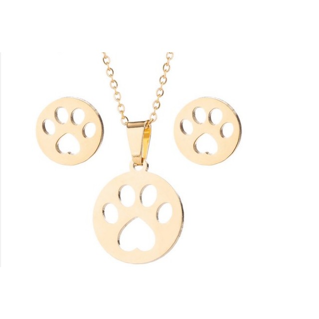 Komplet verižica z uhani tačke, 2 barvi 