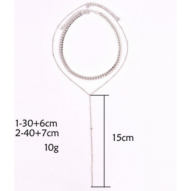 Daljša dvojna verižica v srebrni barvi