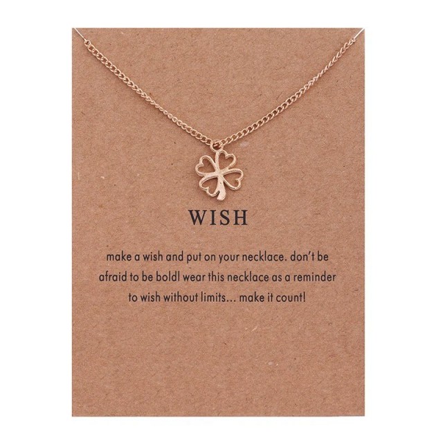 Verižica in sporočilo z deteljico, zlata