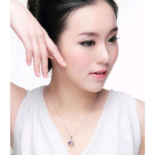 Verižica HEART vijolična