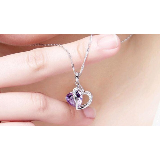 Verižica HEART vijolična