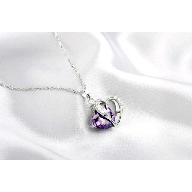 Verižica HEART vijolična