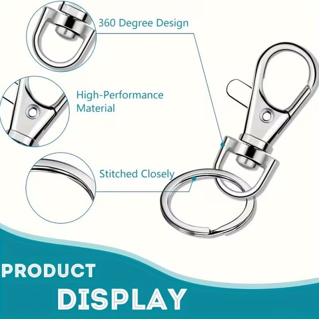 Obročki za obeske za ključe s kaveljcem – 5 kosov