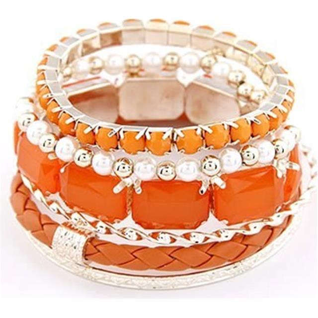 6-delni set zapestnic oranžna