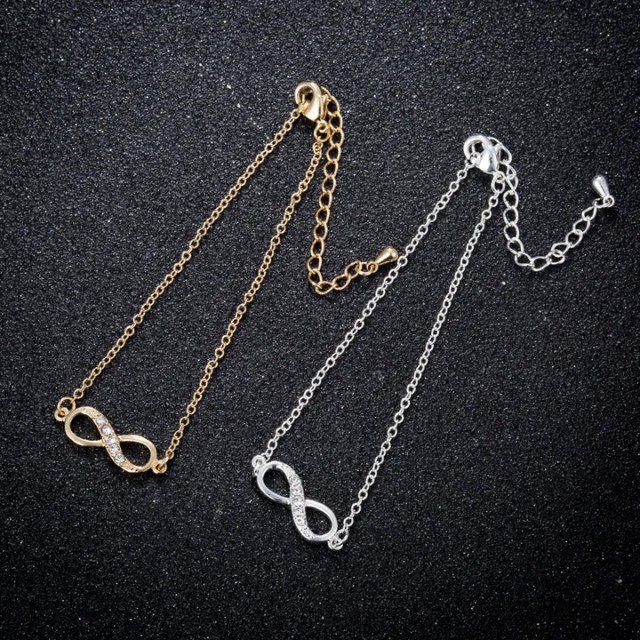 Zapestnica za nogo z biserčki Infinity, 2 barvi 