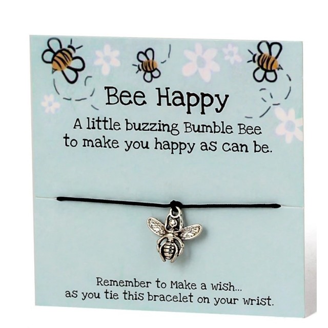 Zapestnica za srečo, z obeskom čebelice