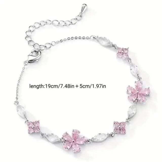 Elegantna zapestnica z rožami v roza barvi