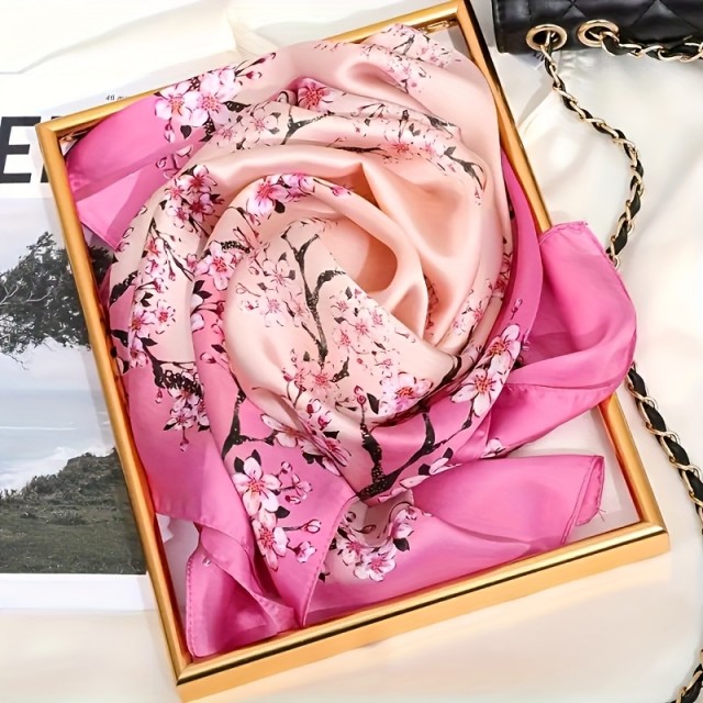 Eleganten šal v boho slogu s potiskom rož