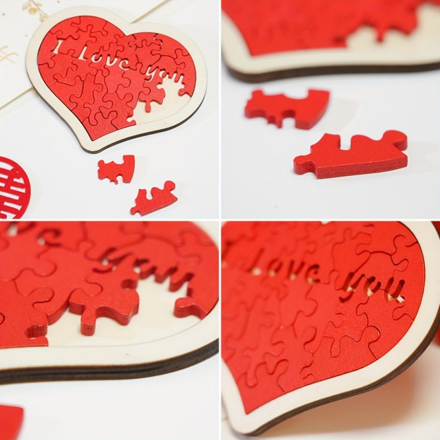Mini romantična ljubezenska puzzle sestavljanka v obliki srca