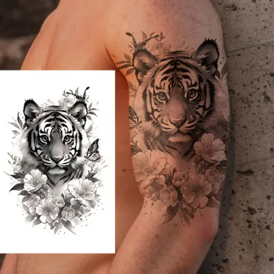 Začasna tattoo nalepka tetovaža z mladim tigrom