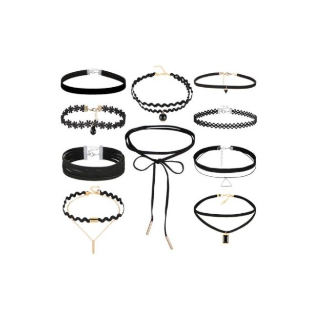 10 delni set Choker verižic CH236 ROZA