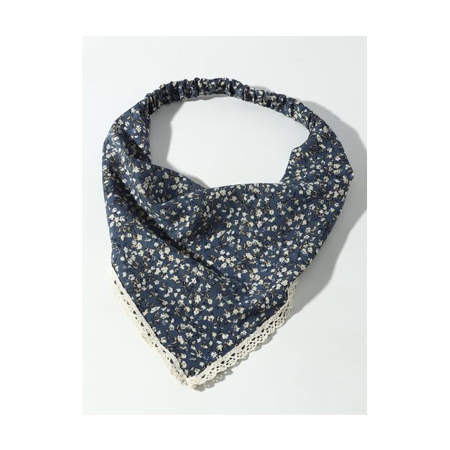 Vintage rutka za lase s cvetlicami modre barve