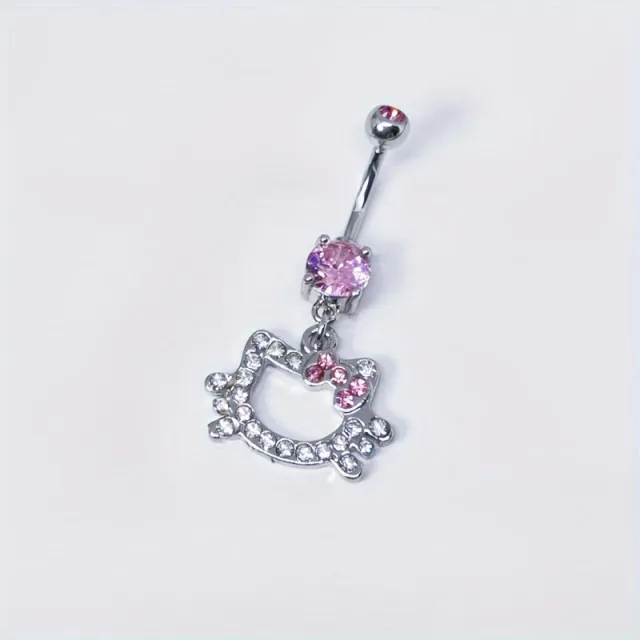 Prisrčen piercing za popek Hello Kitty 
