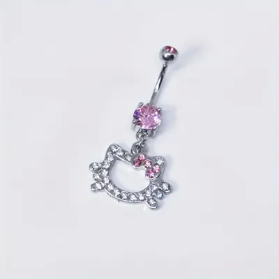 Prisrčen piercing za popek Hello Kitty 