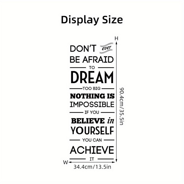 Inspiracijska stenska nalepka Don't Be Afraid to Dream