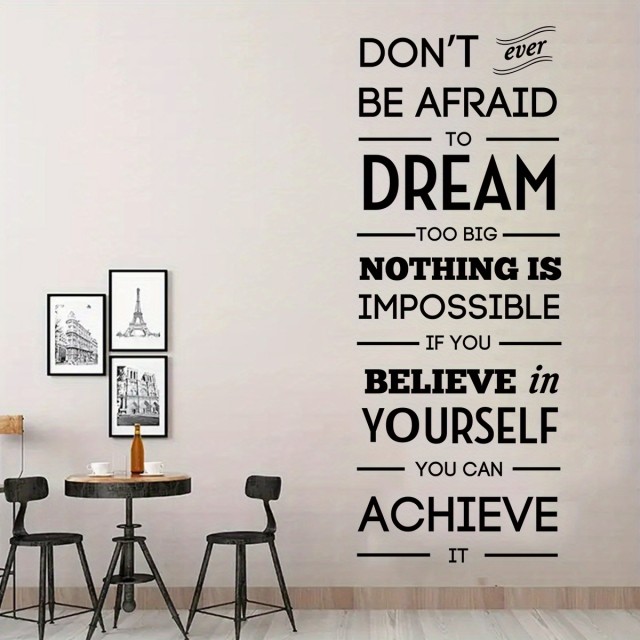 Inspiracijska stenska nalepka Don't Be Afraid to Dream