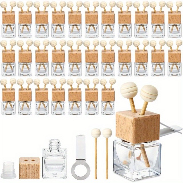 Steklenička z lesenim pokrovom in difuzor palčkami – 8 ml