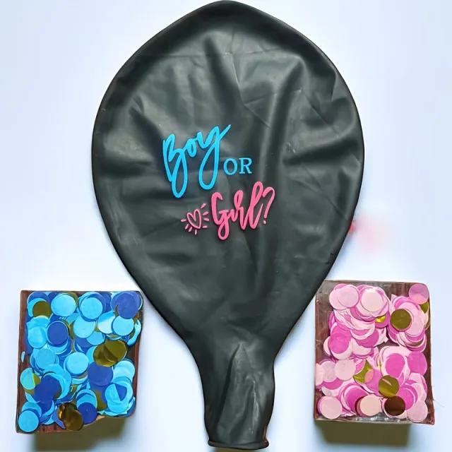 Balon s konfeti za razkritje spola 2 barvi