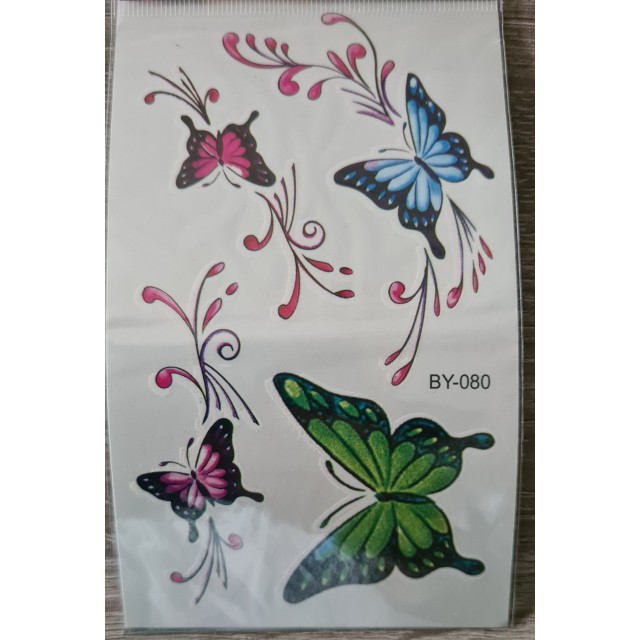 Komplet pisanih tatujev metulji BY-080