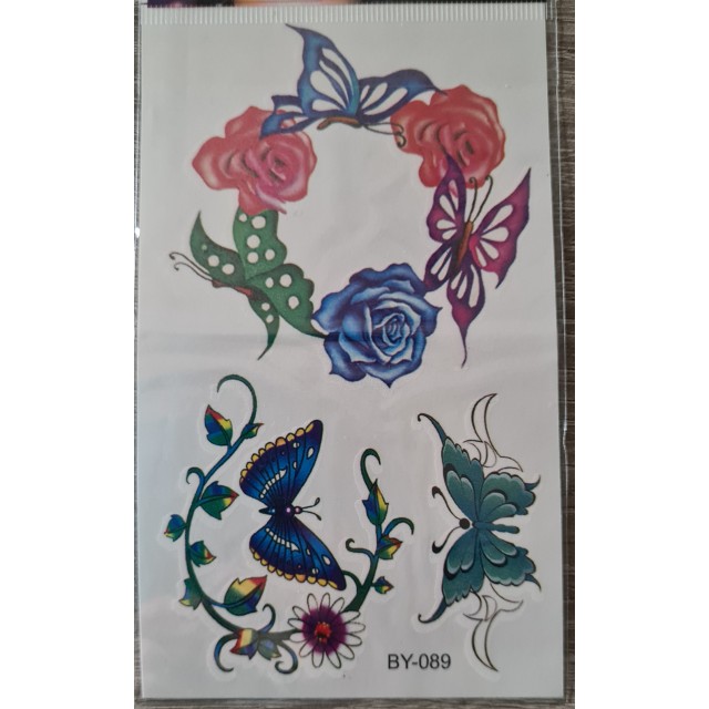 Komplet pisanih tatujev metulji BY-089