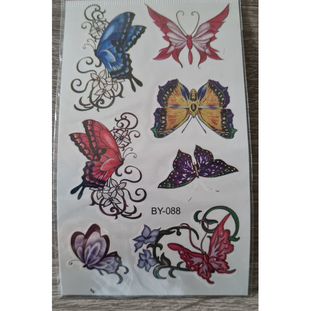 Komplet pisanih tatujev metulji BY-088