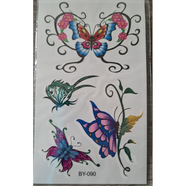 Komplet pisanih tatujev metulji BY-090