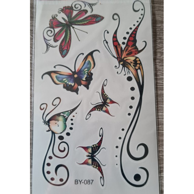 Komplet pisanih tatujev metulji BY-087