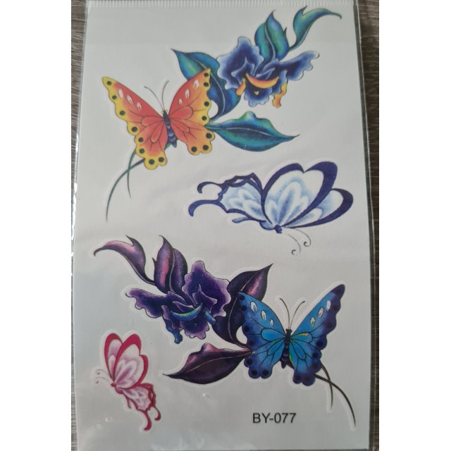Komplet pisanih tatujev metulji BY-077