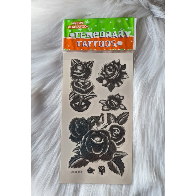 Komplet tatujev s črnimi vrtnicami