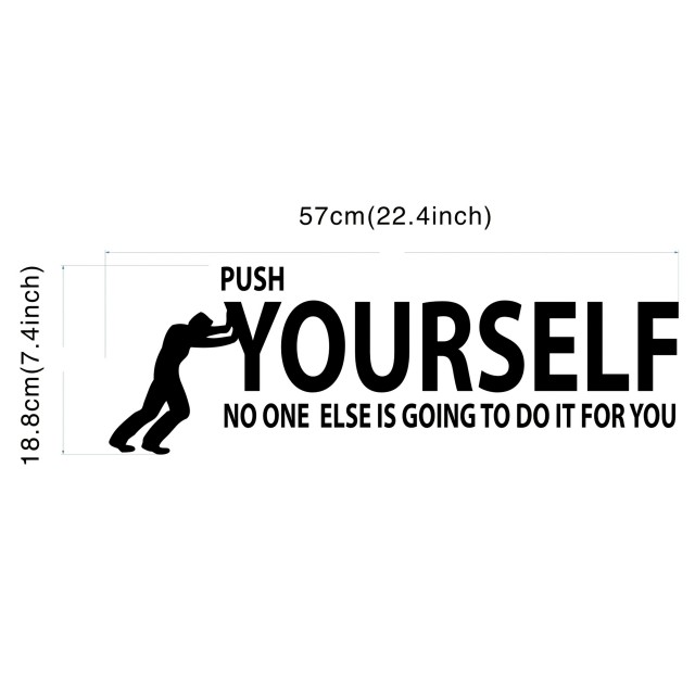 Motivacijska stenska nalepka PUSH YOURSELF