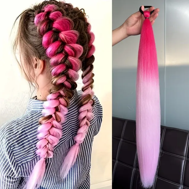 Rožnato ombre lasni podaljšek – 65 cm