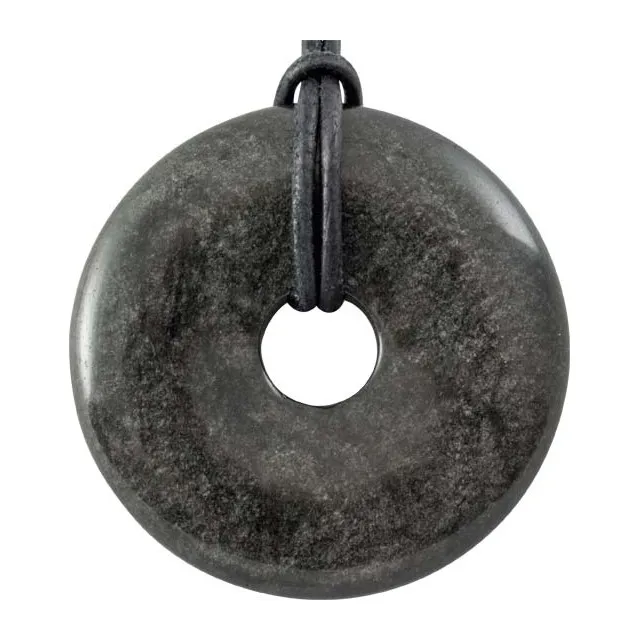Obesek s poldragim kamnom SILVER-OBSIDIAN 