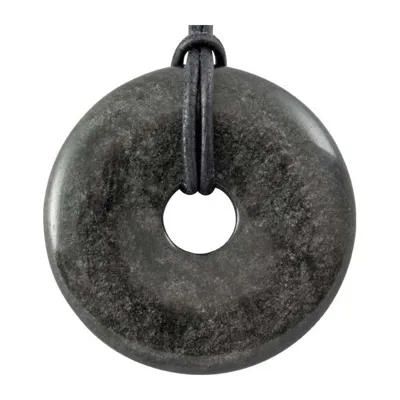 Obesek s poldragim kamnom SILVER-OBSIDIAN 