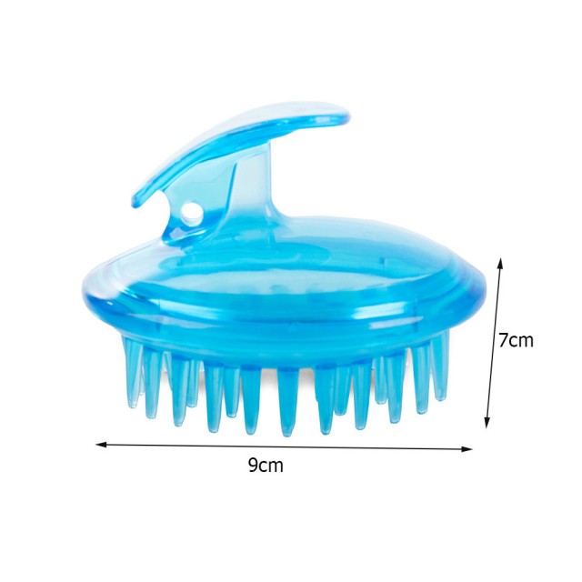 Silikonska masažna krtača za glavo in telo, modra