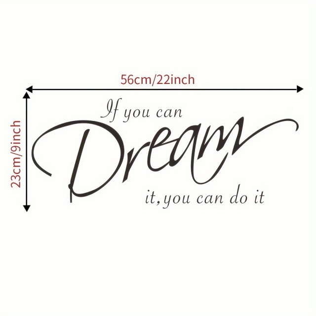 Navdihujoča stenska nalepka 'If You Can Dream It, You Can Do It' 