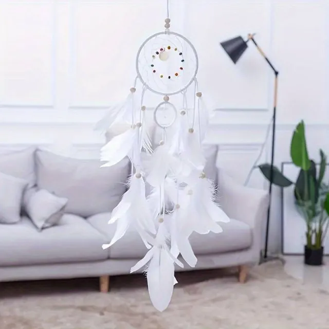 Dream Catcher viseči okrasek z gosjimi peresi 