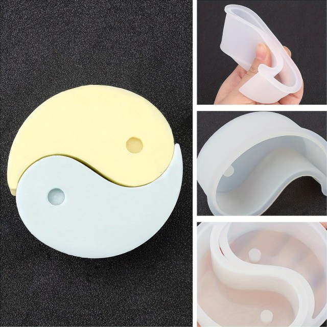 2-delni silikonski kalup Yin Yang za izdelavo sveč