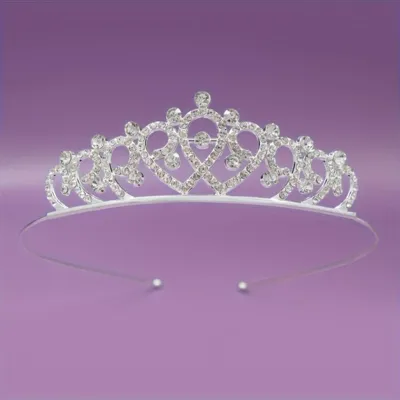 Čudovita poročna krona tiara v srebrni barvi 
