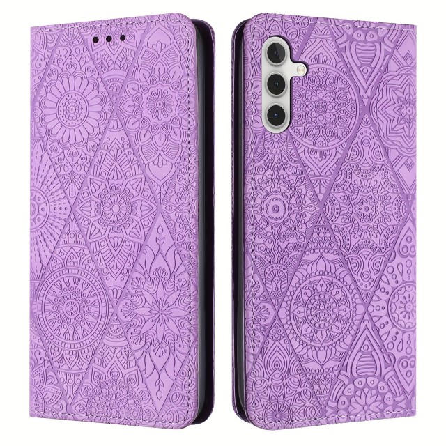 Reliefni usnjen ovitek za telefon z mandala vzorcem (Samsung Galaxy A16)