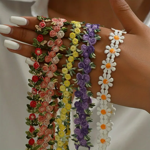 5 delni komplet pletenih choker ogrlic