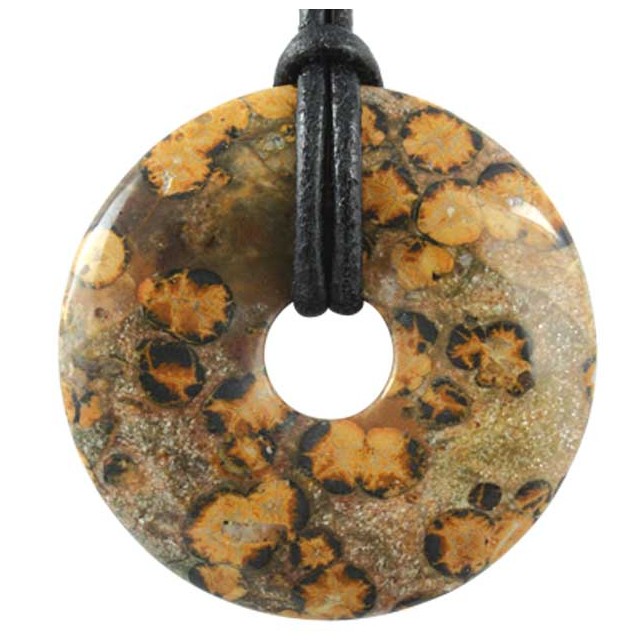 Verižica s poldragim kamnom LEOPARD JASPER