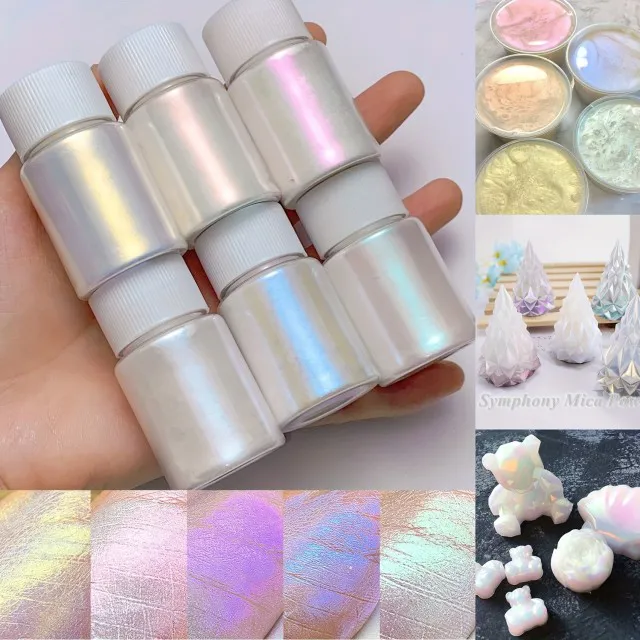 Biserni mica pigment v prahu za izdelavo sveč in mil - komplet 6 stekleničk