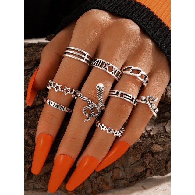 Komplet prstanov v srebrni barvi 5666