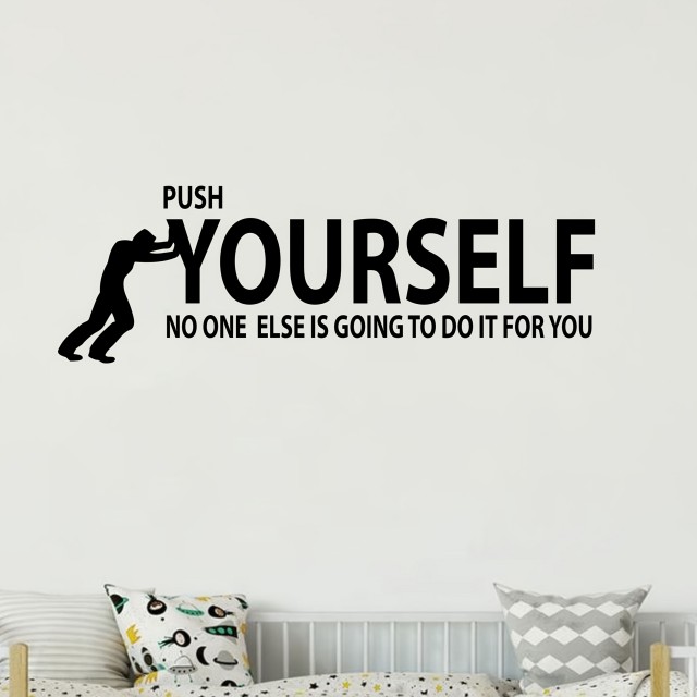 Motivacijska stenska nalepka PUSH YOURSELF